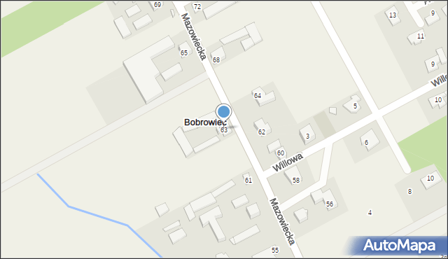 Bobrowiec, Mazowiecka, 63, mapa Bobrowiec