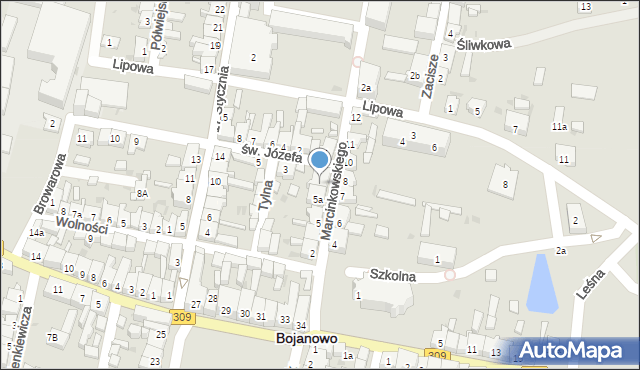 Bojanowo, Marcinkowskiego, 9, mapa Bojanowo