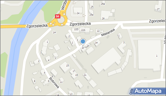 Bolesławiec, Masarska, 1c, mapa Bolesławca