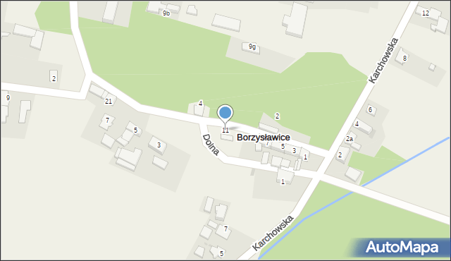 Borzysławice, Majątkowa, 11, mapa Borzysławice