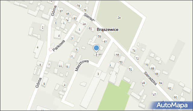 Brąszewice, Masztowa, 2, mapa Brąszewice