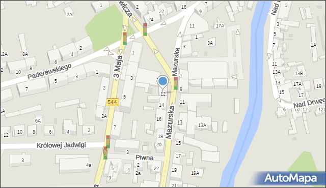 Brodnica, Mazurska, 12, mapa Brodnica