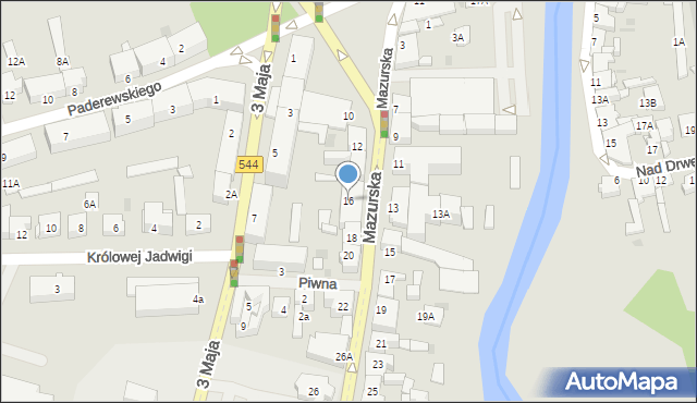 Brodnica, Mazurska, 16, mapa Brodnica