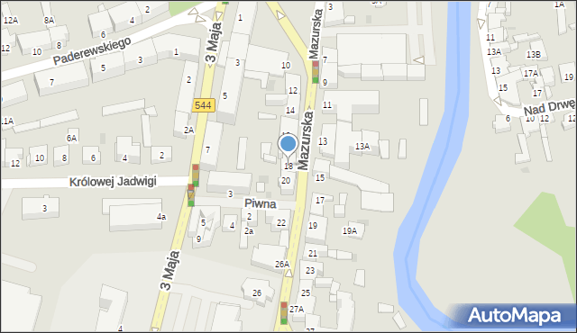 Brodnica, Mazurska, 18, mapa Brodnica