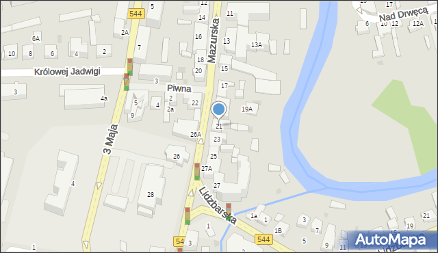 Brodnica, Mazurska, 21, mapa Brodnica