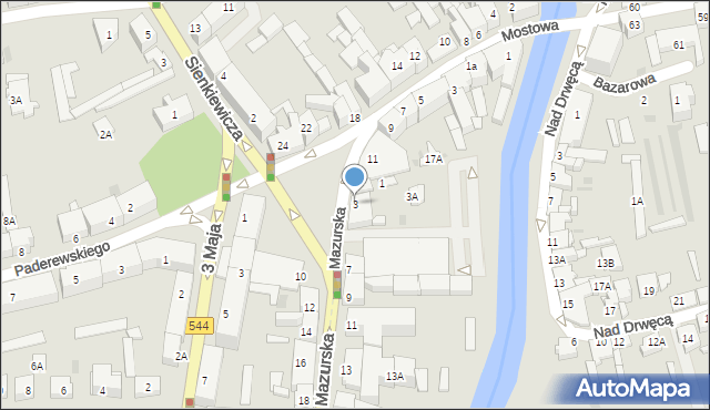 Brodnica, Mazurska, 3, mapa Brodnica