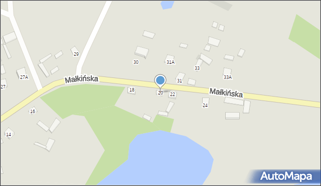 Brok, Małkińska, 20, mapa Brok