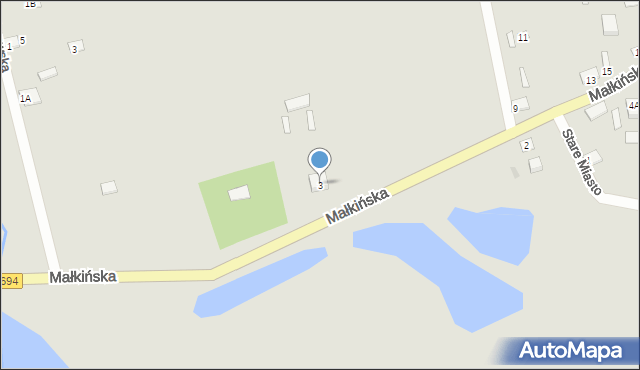 Brok, Małkińska, 3, mapa Brok