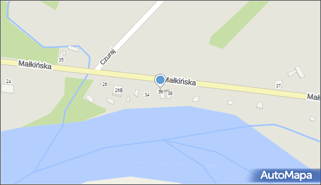 Brok, Małkińska, 36, mapa Brok