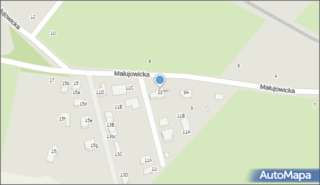 Brzeg, Małujowicka, 11, mapa Brzeg