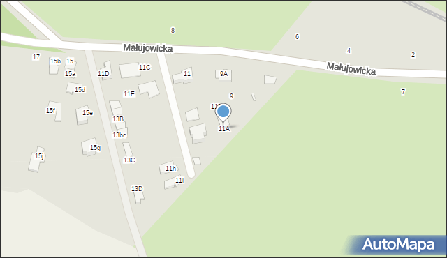 Brzeg, Małujowicka, 11A, mapa Brzeg