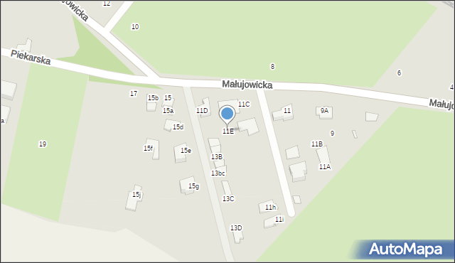 Brzeg, Małujowicka, 11E, mapa Brzeg