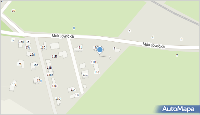 Brzeg, Małujowicka, 9, mapa Brzeg