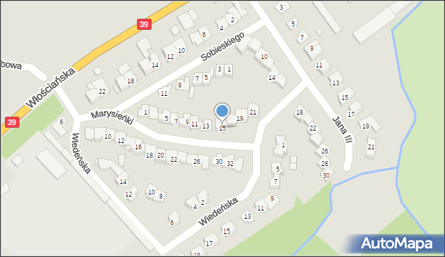 Brzeg, Marysieńki, 15, mapa Brzeg