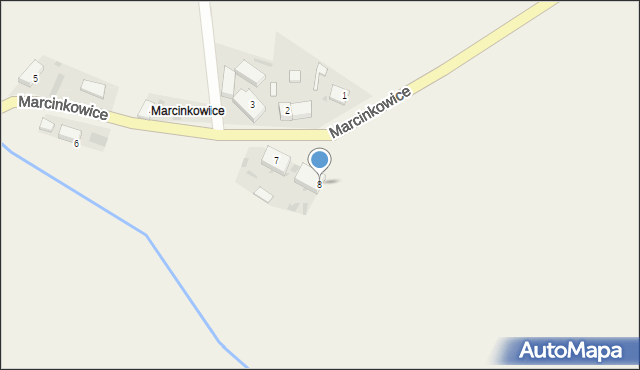 Brzeście, Marcinkowice, 8, mapa Brzeście