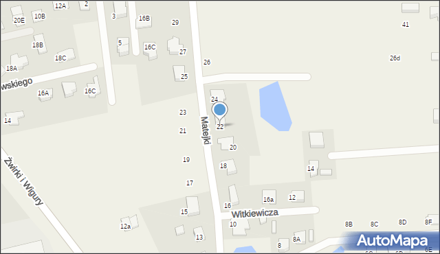 Brzezie k. Sulechowa, Matejki Jana, 22, mapa Brzezie k. Sulechowa