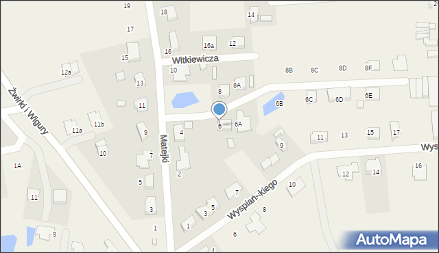 Brzezie k. Sulechowa, Matejki Jana, 6, mapa Brzezie k. Sulechowa