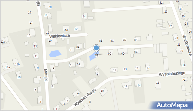 Brzezie k. Sulechowa, Matejki Jana, 6B, mapa Brzezie k. Sulechowa