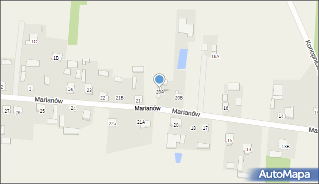 Brzezinów, Marianów, 20A, mapa Brzezinów