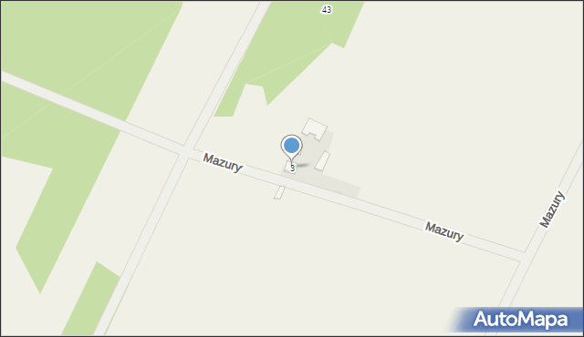 Brzóza, Mazury, 3, mapa Brzóza