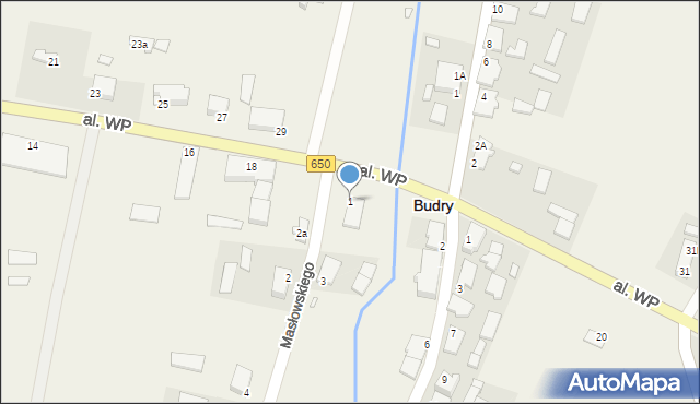 Budry, Masłowskiego Nikodema, ks., 1, mapa Budry