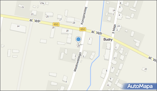 Budry, Masłowskiego Nikodema, ks., 2a, mapa Budry