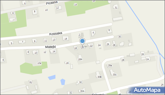 Budy-Grzybek, Matejki Jana, 20, mapa Budy-Grzybek