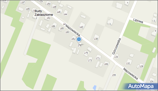 Budy Zaklasztorne, Mazowiecka, 179, mapa Budy Zaklasztorne