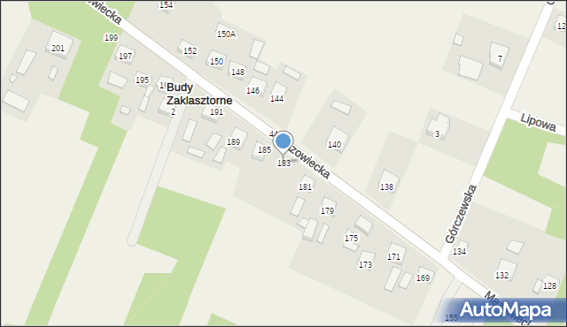 Budy Zaklasztorne, Mazowiecka, 183, mapa Budy Zaklasztorne