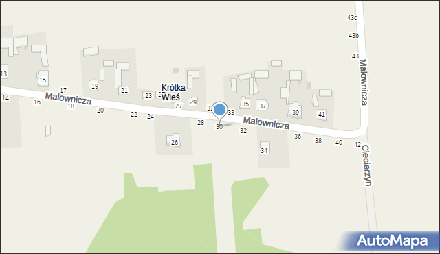 Bukowno, Malownicza, 30, mapa Bukowno