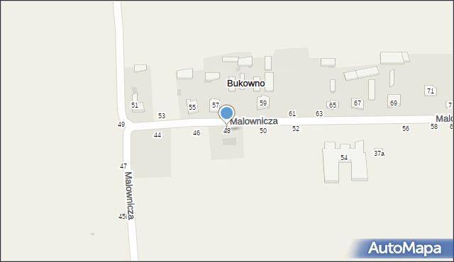 Bukowno, Malownicza, 48, mapa Bukowno