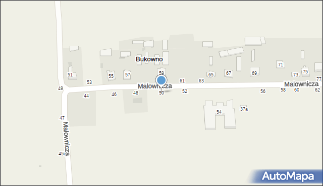 Bukowno, Malownicza, 50, mapa Bukowno