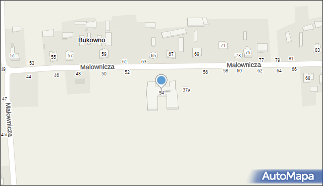 Bukowno, Malownicza, 54, mapa Bukowno