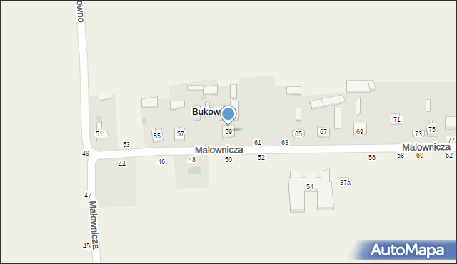 Bukowno, Malownicza, 59, mapa Bukowno