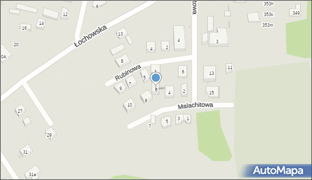 Bydgoszcz, Malachitowa, 6, mapa Bydgoszczy