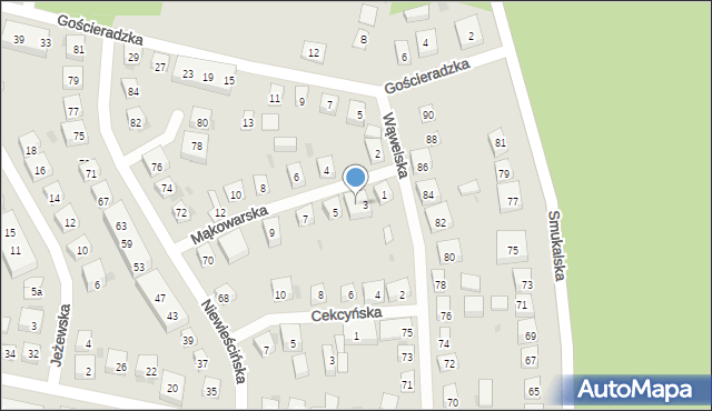 Bydgoszcz, Mąkowarska, 3a, mapa Bydgoszczy