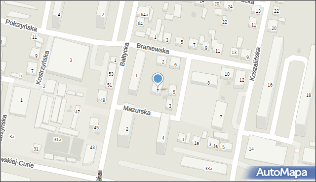 Bydgoszcz, Mazurska, 7, mapa Bydgoszczy