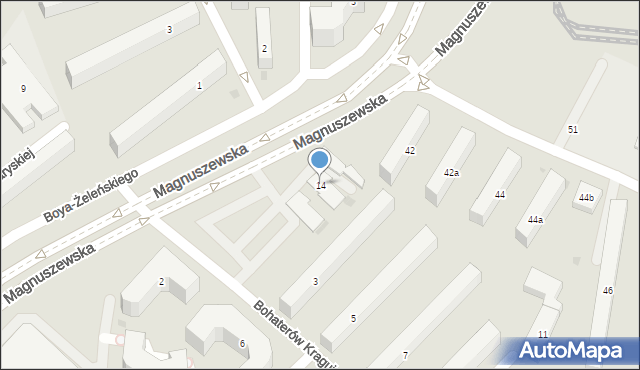 Bydgoszcz, Magnuszewska, 14, mapa Bydgoszczy