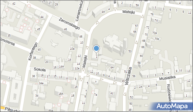 Bytom, Matejki Jana, 1, mapa Bytomia