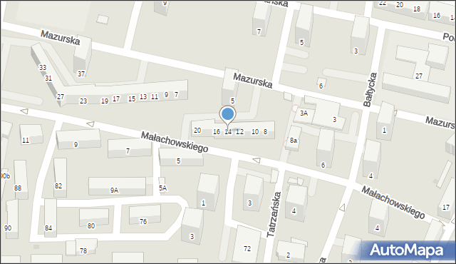 Bytom, Małachowskiego Stanisława, 14, mapa Bytomia