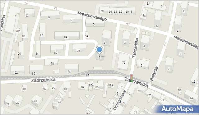 Bytom, Małachowskiego Stanisława, 3, mapa Bytomia