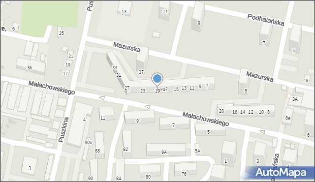 Bytom, Mazurska, 19, mapa Bytomia