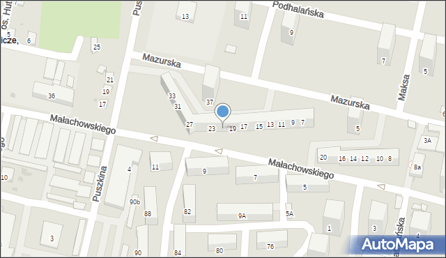 Bytom, Mazurska, 21, mapa Bytomia