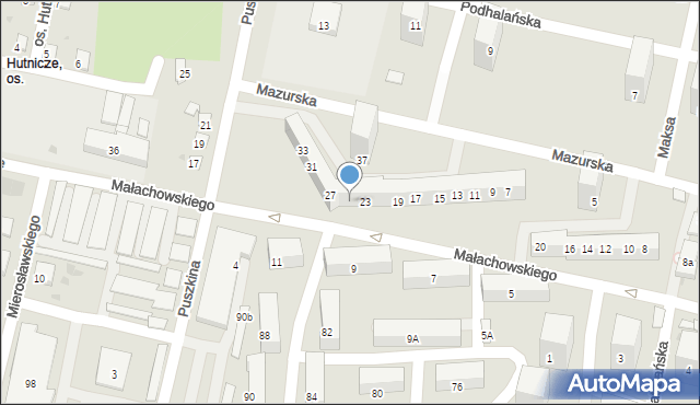 Bytom, Mazurska, 25, mapa Bytomia