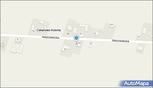 Cekanowo, Mazowiecka, 10, mapa Cekanowo