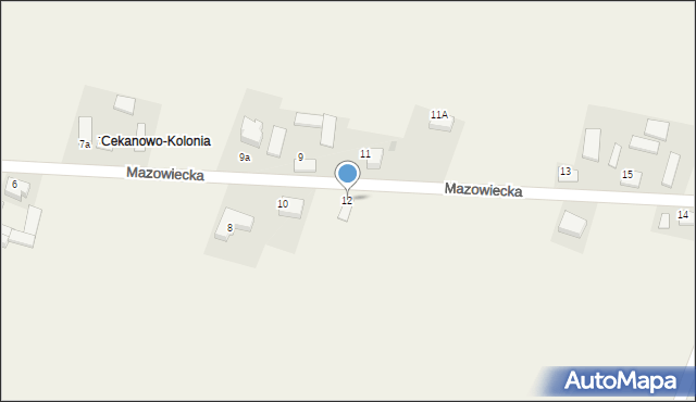 Cekanowo, Mazowiecka, 12, mapa Cekanowo