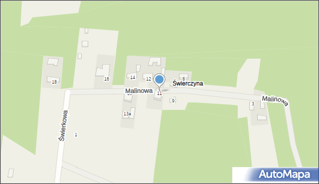 Chałupki, Malinowa, 11, mapa Chałupki