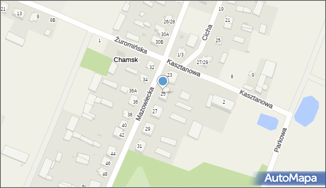 Chamsk, Mazowiecka, 25, mapa Chamsk