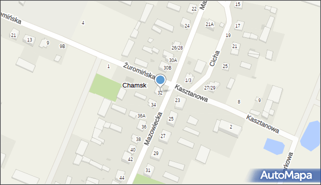 Chamsk, Mazowiecka, 32, mapa Chamsk