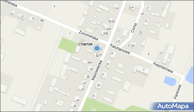 Chamsk, Mazowiecka, 34, mapa Chamsk